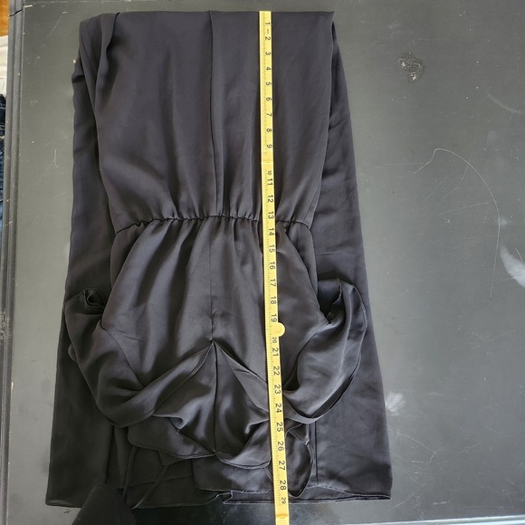 BCBG Generation Black Maxi Dress Ruffle Sheer Bottom V Neck Sleeveless Maxi NWT - Picture 10 of 12